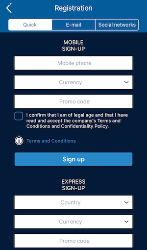 1xBet mobile login