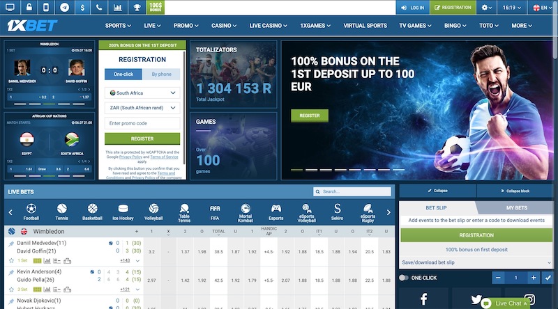 1xBet website