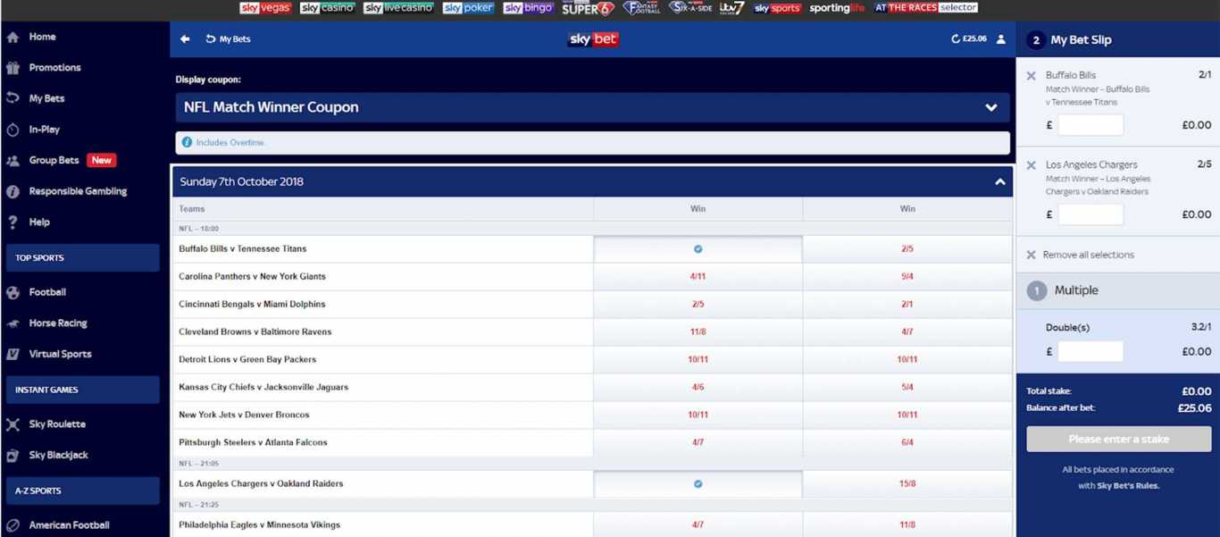 SkyBet account
